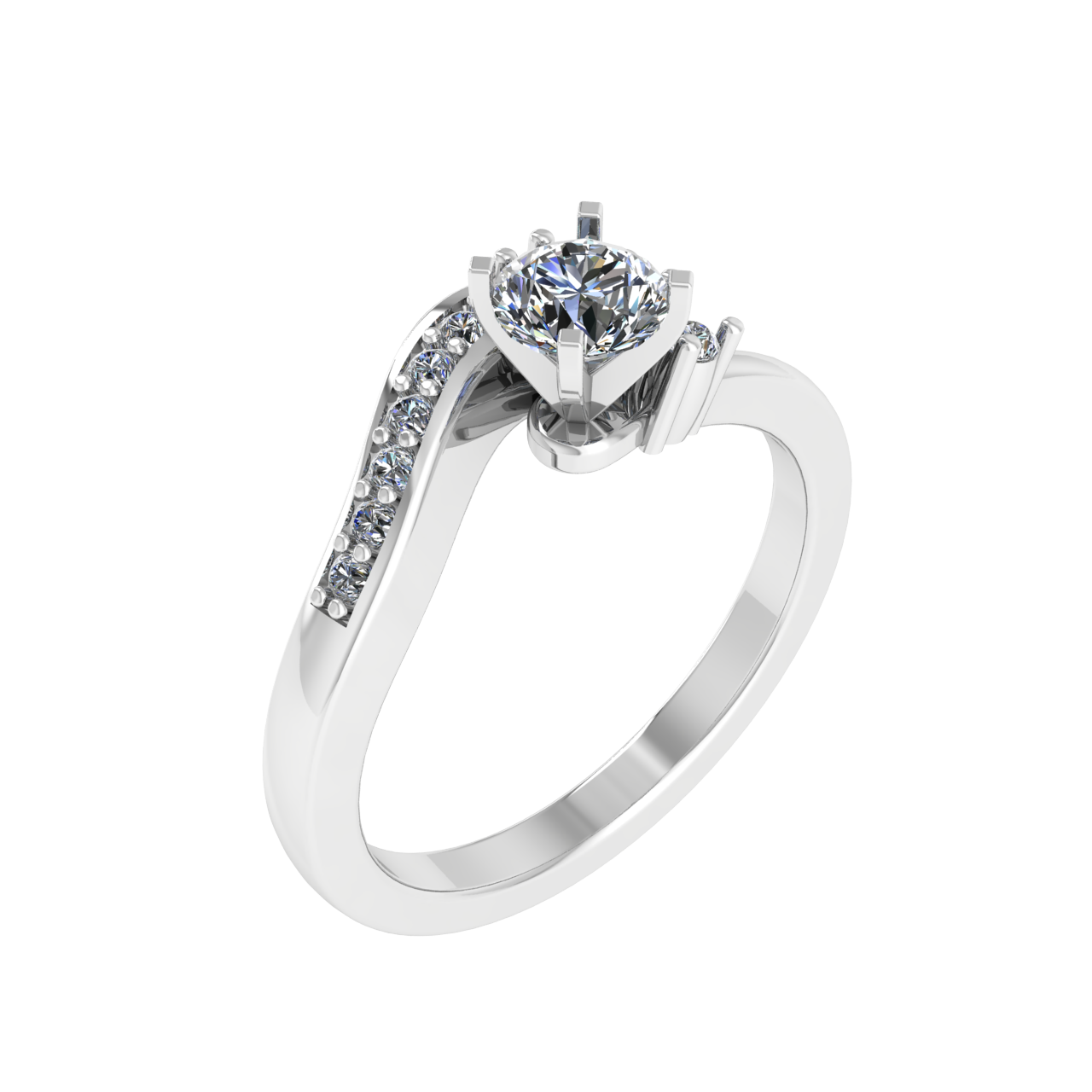 DESIGNER 4.00mm ROUND ENGAGEMENT RING